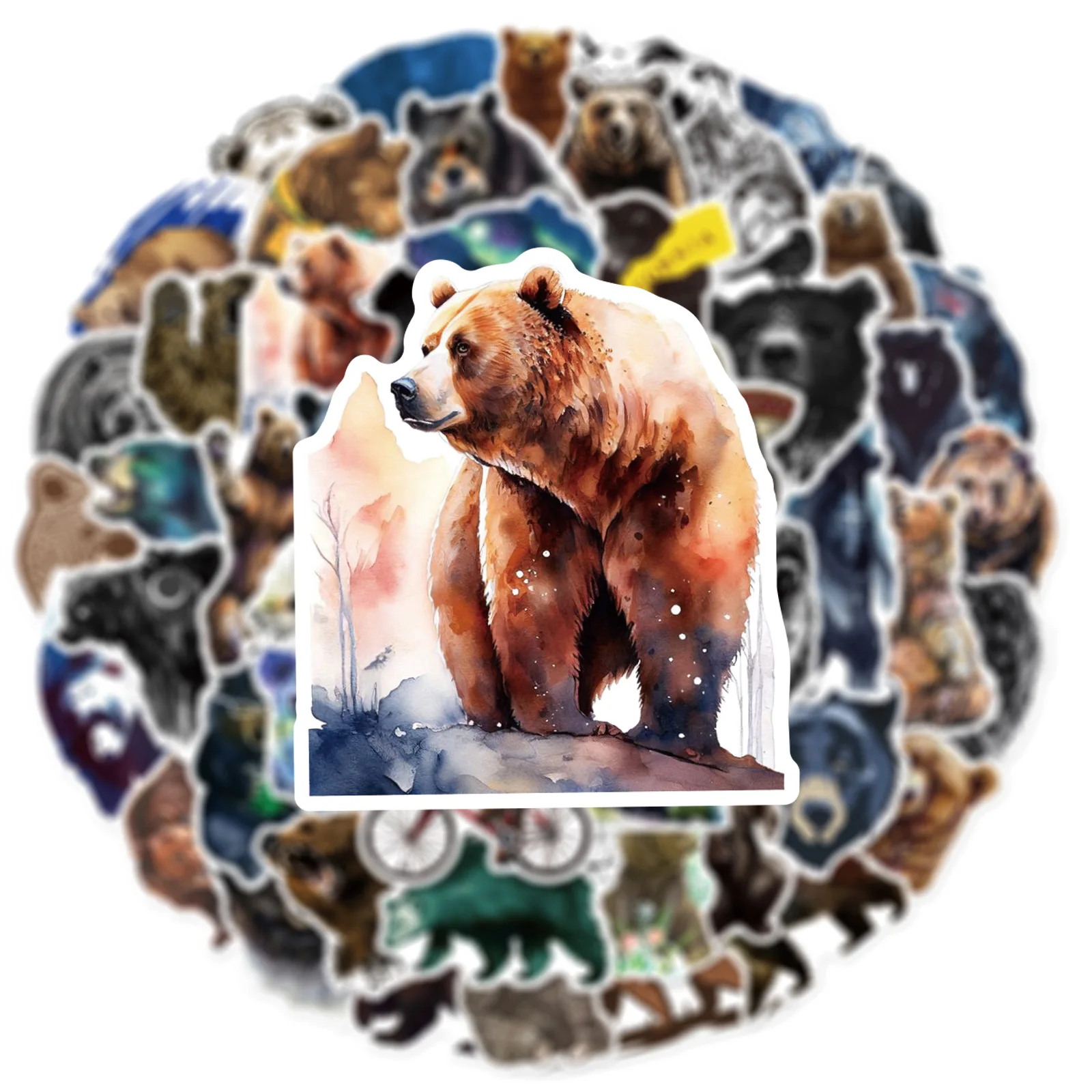 10/25/50pcs Wild Bear Graffiti Stickers for DIY Suitcase Water Bottle Phone Laptop Guitar Motorcycle Skateboard