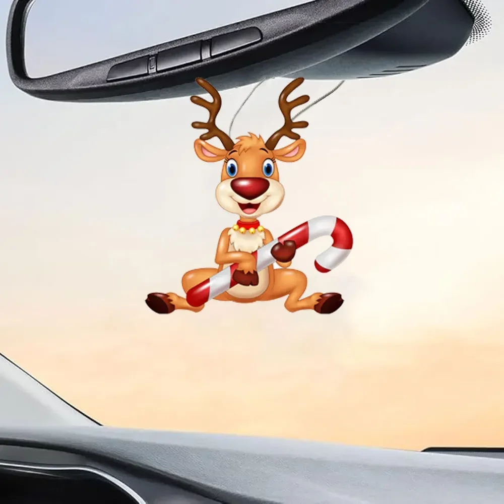 

1-3 Pieces Cute Christmas Reindeer Gifts Festive Car Air Freshener Wallpaper Car Hanging Ornament Perfume Scented Interior