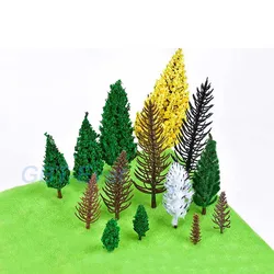 5/10/20Pcs 4-14cm miniaturowa symulacja plastikowe drzewa modeli pień drzewa pociągu kolejowego parku ogrodowego sceneria mikro element dekoracji krajobrazu wystrój