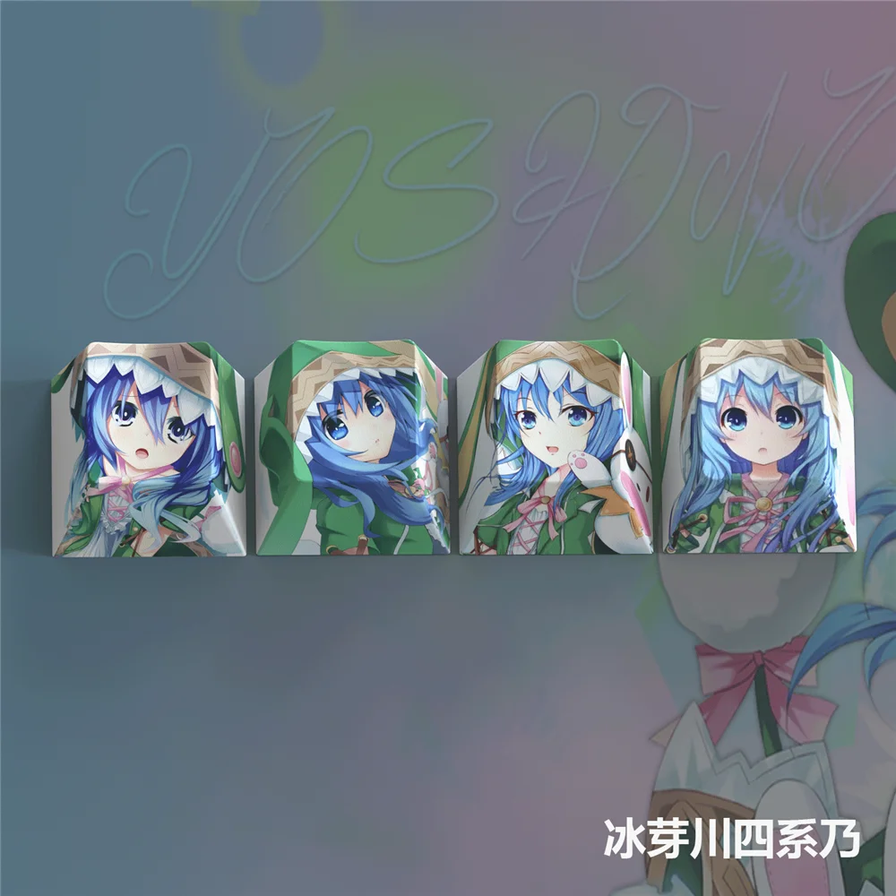 4pcs Anime PBT Keycaps Custom Personalized Keyboard Caps Cherry Profile For Mechanical Keyboard DATE A LIVE Keycaps Gift