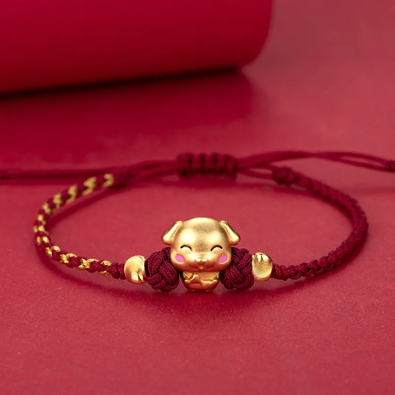 China-chic 12 Zodiac Bracelet Ins Small Crowd Design Fortune Tiger Year Gift Knitting Red Rope Hand Rope Female