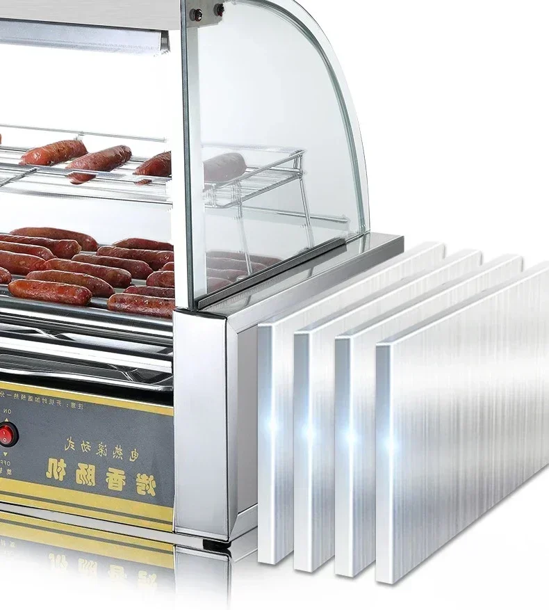 Salsiccia macchina per hot dog commerciale nuovo vetro temperato rinforzato indipendente doppia temperatura risparmio energetico risparmio energetico