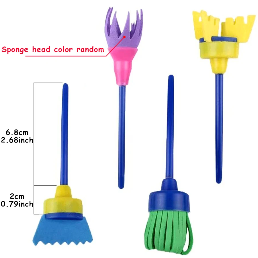 4pcs Color Rotating Painting Brush - DIY Oil Painting Roller Brushes for Art Creation, Handmade Craft & Pigment Accessories