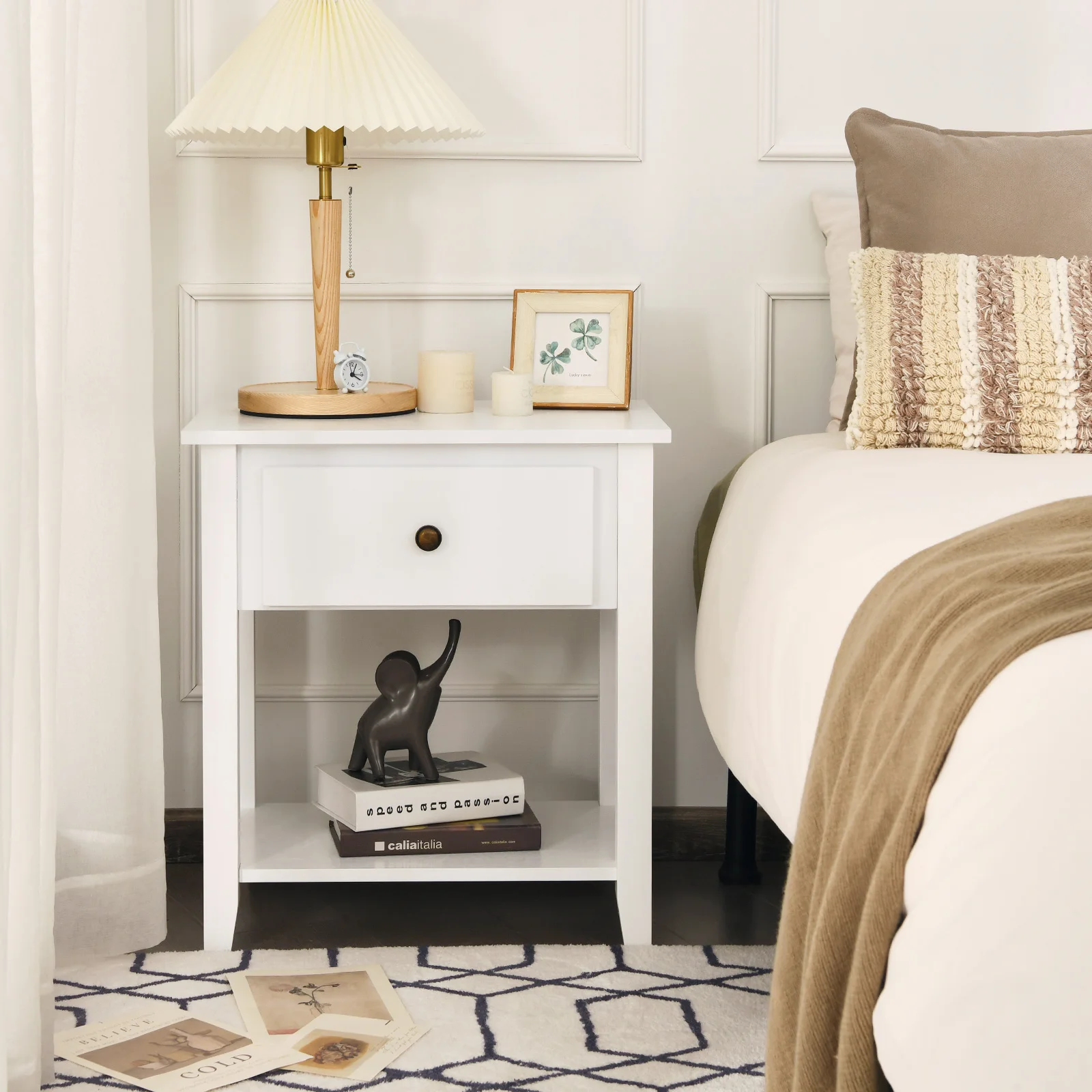 

Nightstand Table Chest Sofa Table End Beside Table Accent Table White