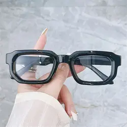 Óculos pequenos quadrados anti-luz azul para homens e mulheres, óculos decorativos para computador, lentes transparentes, óculos ópticos, óculos populares