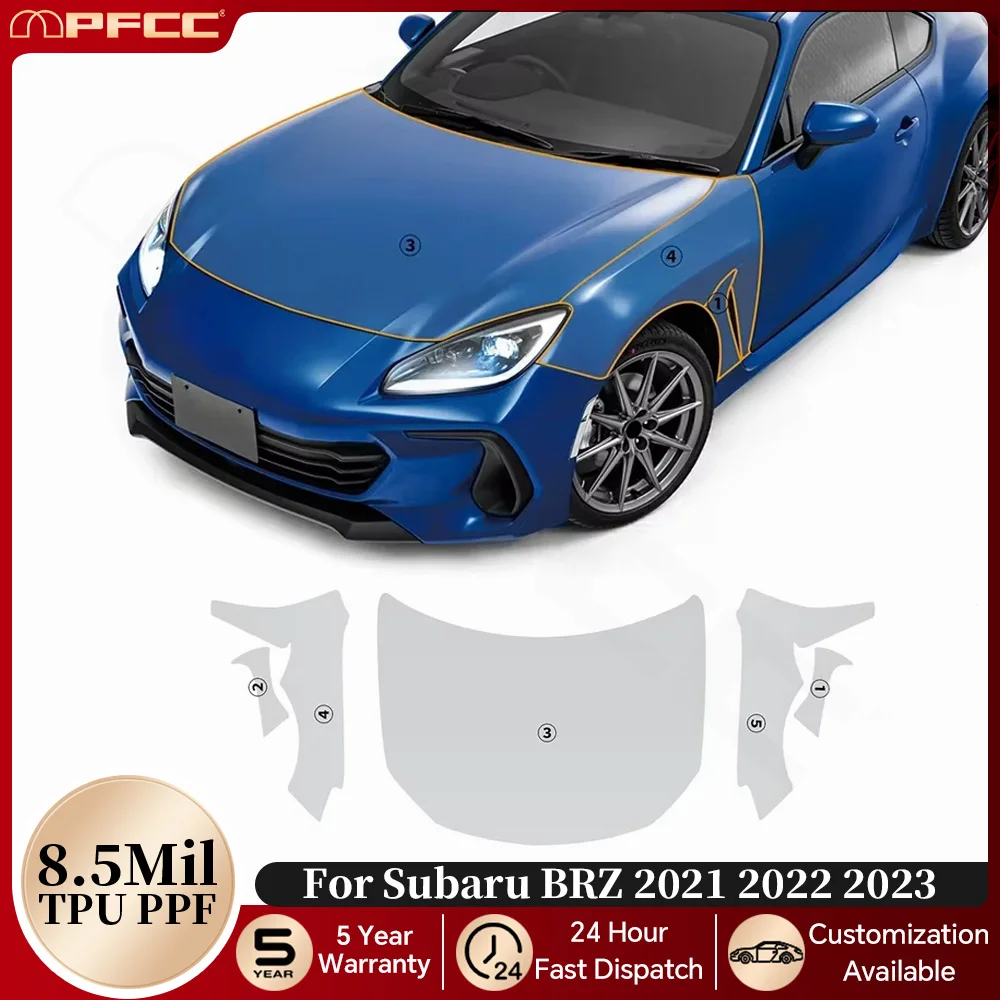 

For Subaru BRZ 2021 2022 2023 TPU Paint Protection Film Car Body Anti-Scratch Pre-cut Clear PPF Resistant Invisible Repairable