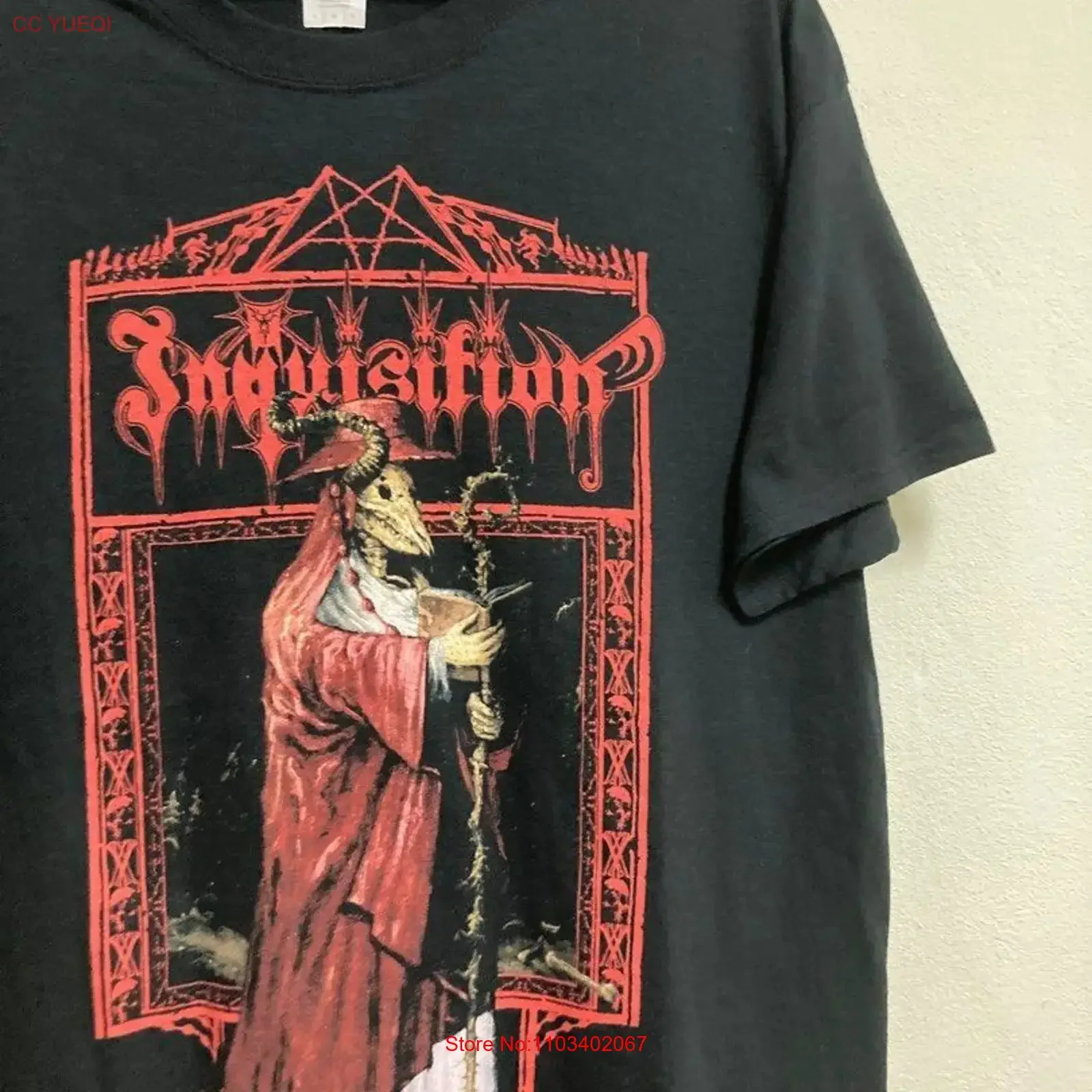 T-shirt du groupe Inquisition Infernal Regions Of The Ancient Cult TE5632, vêtements de créateur vintage lavés et doux, élégants et respirants