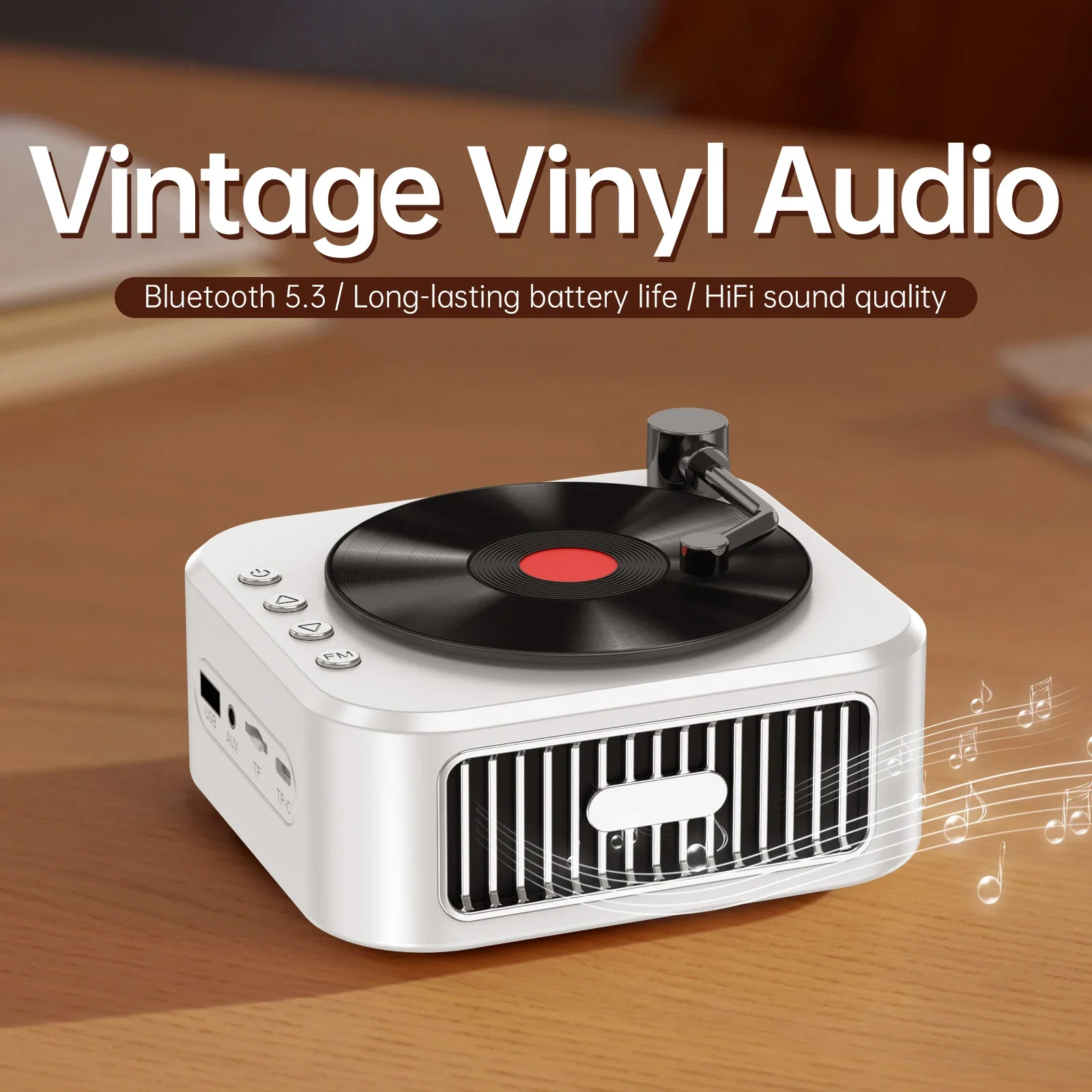 

Vintage Classics Vinyl Record Player High Sound Quality Portable Stereo Mini Wireless Bluetooth Speaker TF Card USB MP3 Music