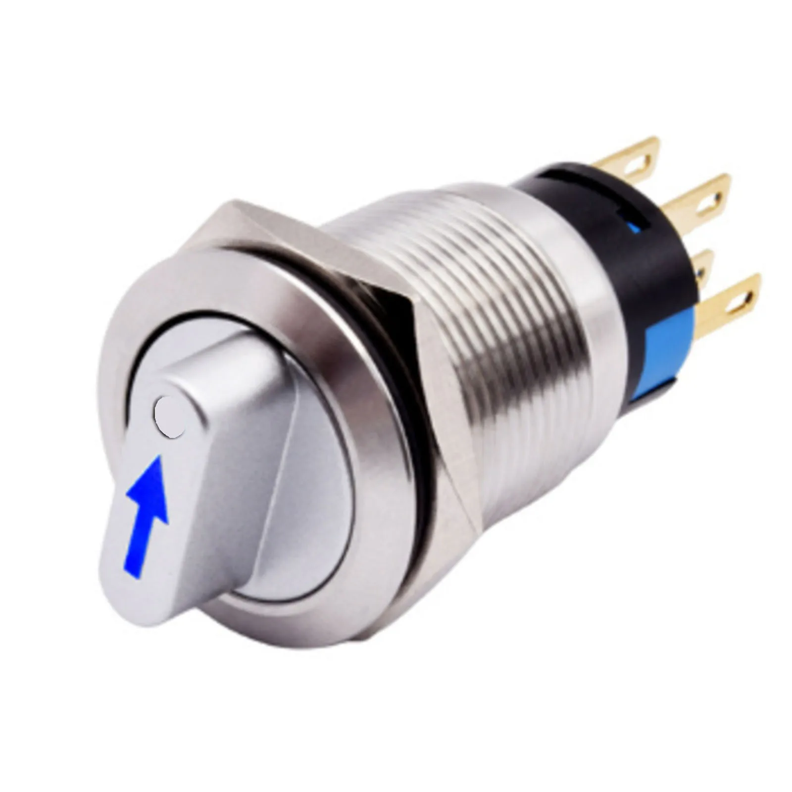 Easy Installation  19mm Momentary Selector Rotary Switch  2Positions 1NO1NC  Enhanced Visibility with LED Light