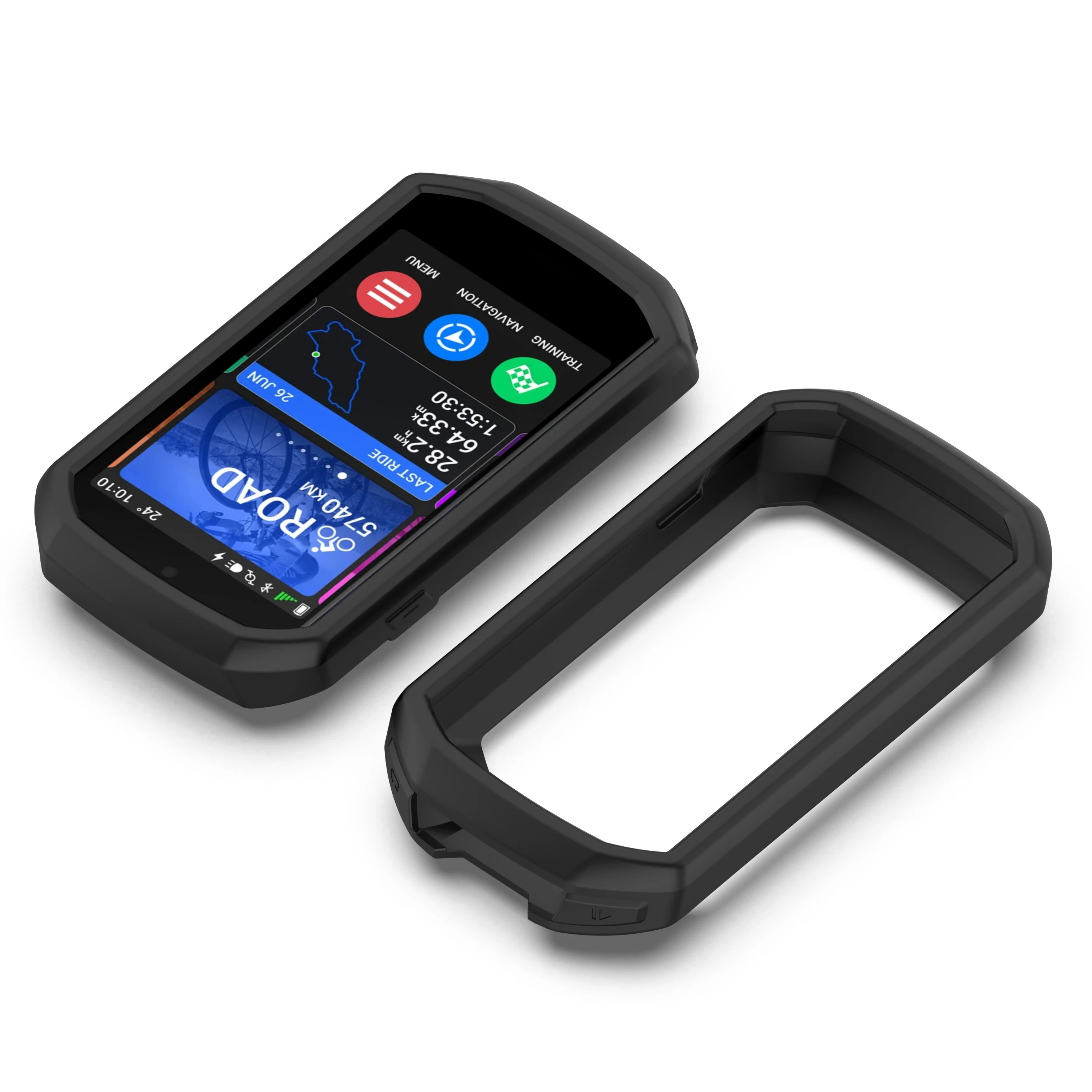Silicone Protect Case Skin + Clear TPU Shield Film LCD Screen Protector for Garmin Edge 1050 image 4