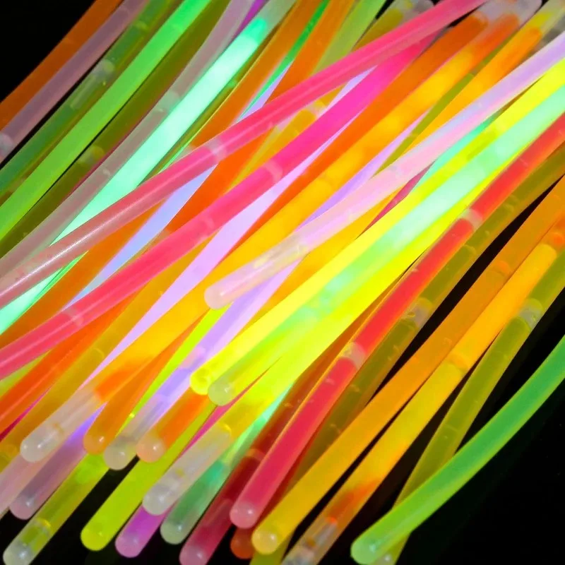 100/10PCS Glow Sticks Party Bright Colorful Fluorescence Sticks Bendable Glowing Bracelet Necklace Birthday Party Wedding Decor