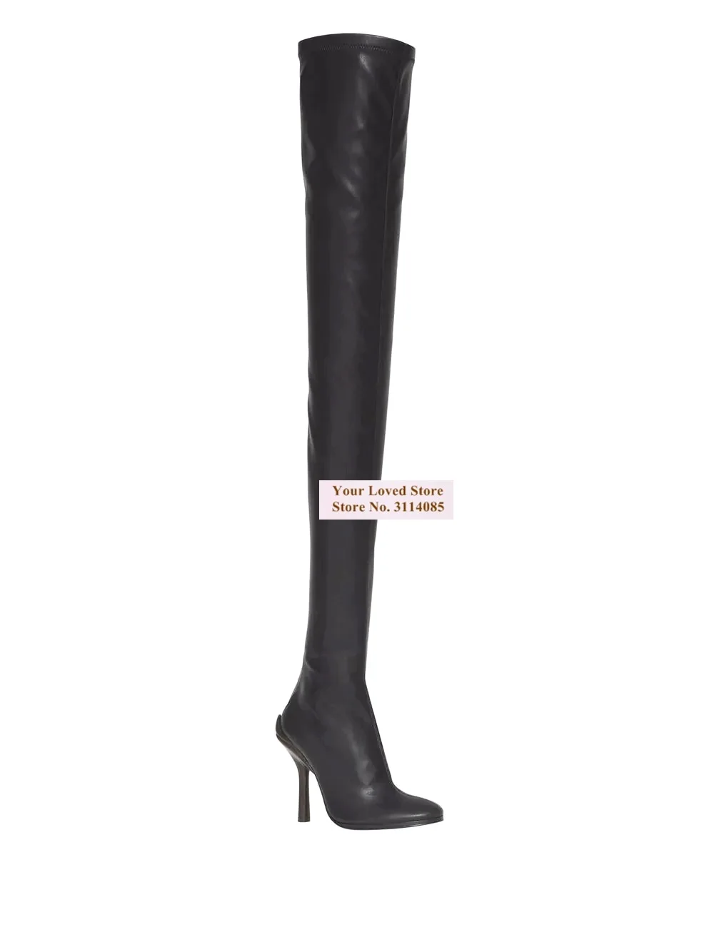 Choudory Black Matte Over-the-knee Super Long Boots Strange Thin High Heel Thigh High Boots Simple Design Fall Winter Shoes