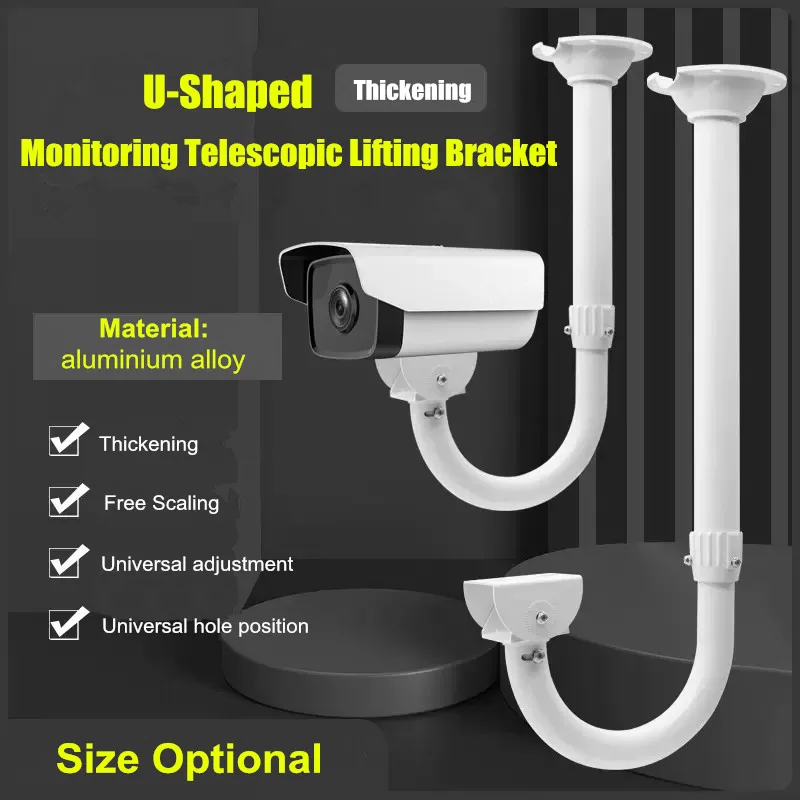 

U Type Universal Security Camera Ceiling Mount Bracket Monitor Hoisting Holder Surveillance Bullet Camera Telescopic Support