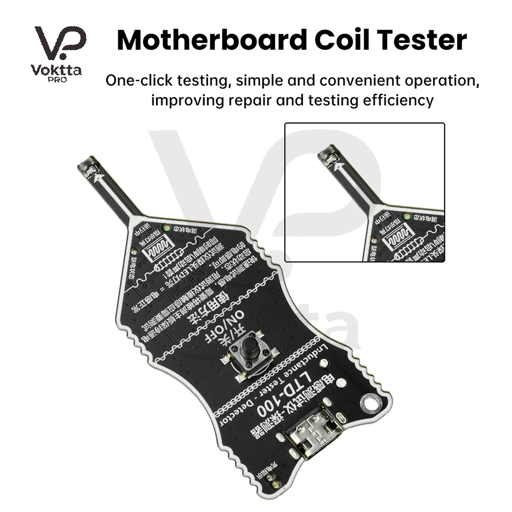 

LTD-100 Inductance Tester Rechargeable Inductance Tester Coil Tester for Motherboard Repair Electromagnetic Testing Type C