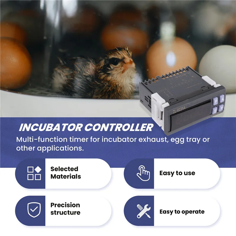 A23F-LILYTECH ZL-6231A, Incubator Controller, Thermostat With Multifunctional Timer