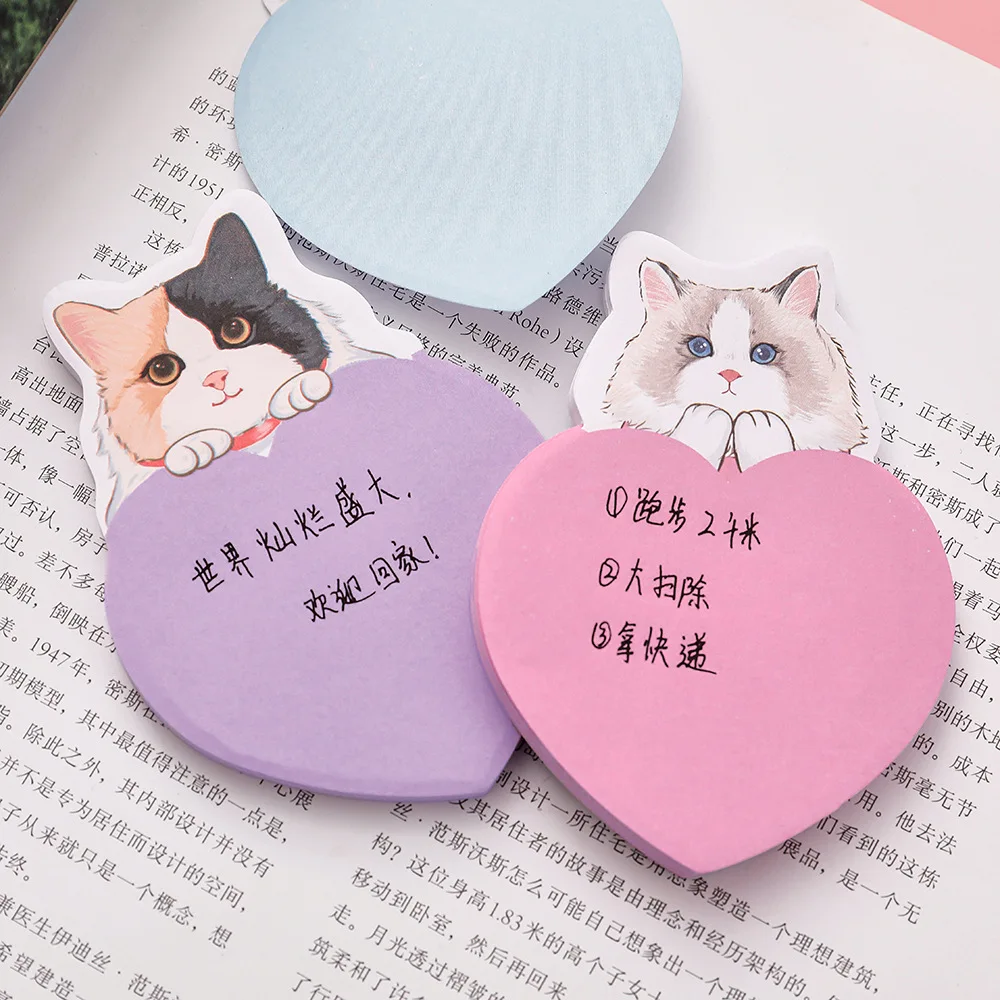 30 ورقة الكرتون الغريبة القط ملاحظات لاصقة الطالب الإبداعية رسالة مذكرة ملاحظات كتاب توسيع كتيب المواد ملصقات