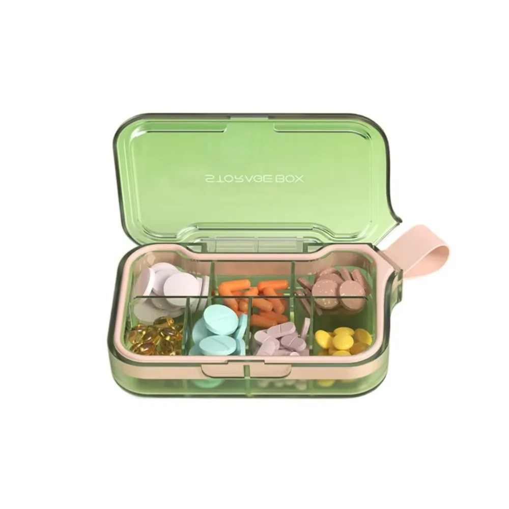 

4/7 Grids Portable Pill Box Damp-Proof Food-Grade Sealed Pill Dispenser with Handle Large Capacity Mini Vitamin Container
