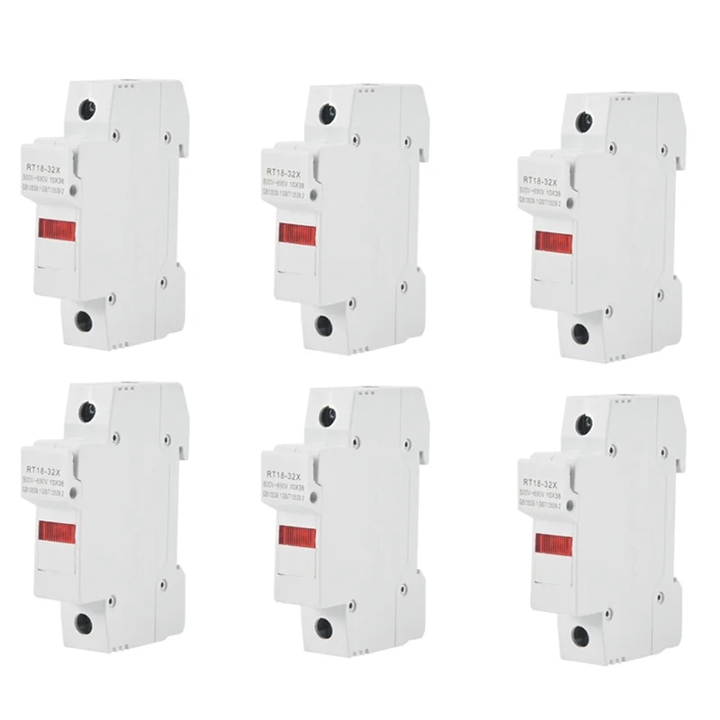 

ABRU-6X RT18-32X AC 380V 32A 1 Pole 10X38mm DIN Rail Mount Fuse Holder Base