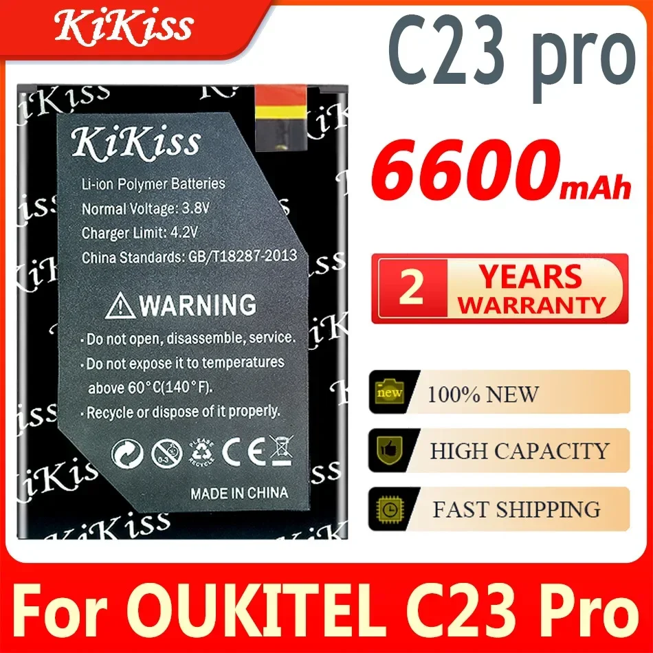 6600mAh KiKiss  Battery For OUKITEL C23 Pro C23Pro High Capacity Batteries