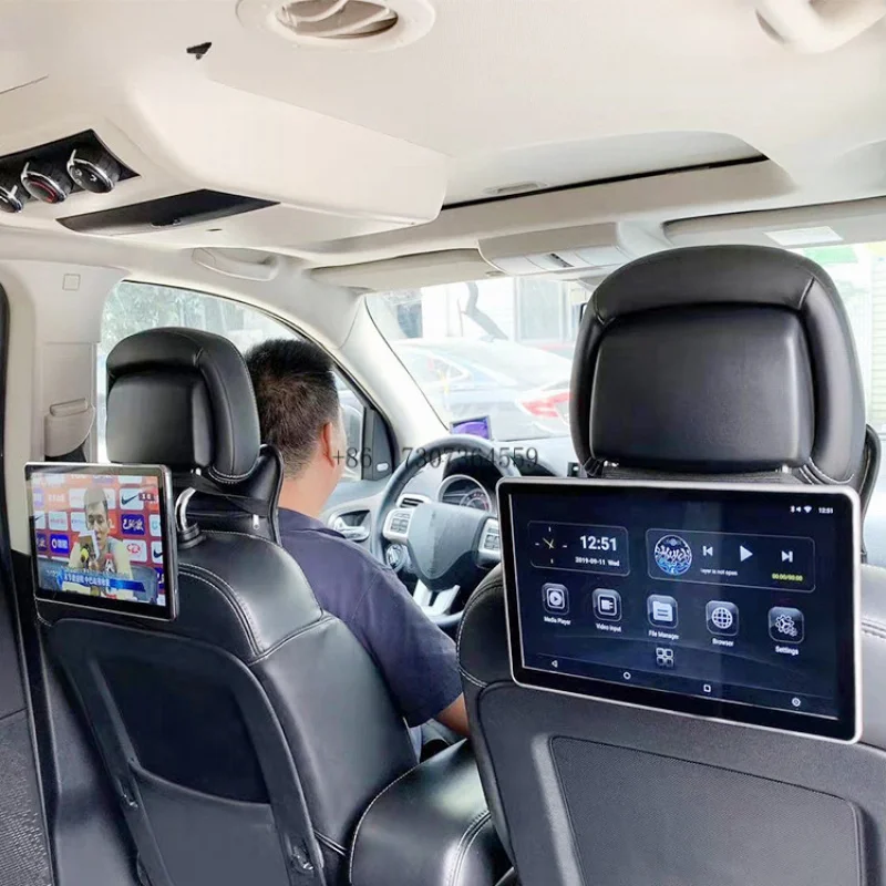 

4K HD 12-дюймовая система Android 11.0, развлекательная система на заднее сиденье автомобиля, монитор подголовника с полным сенсорным экраном