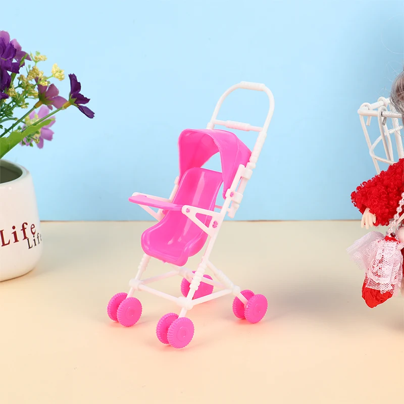 1PC Doll house scene decorations 12cm doll baby cradle cart accessories doll simulation cart