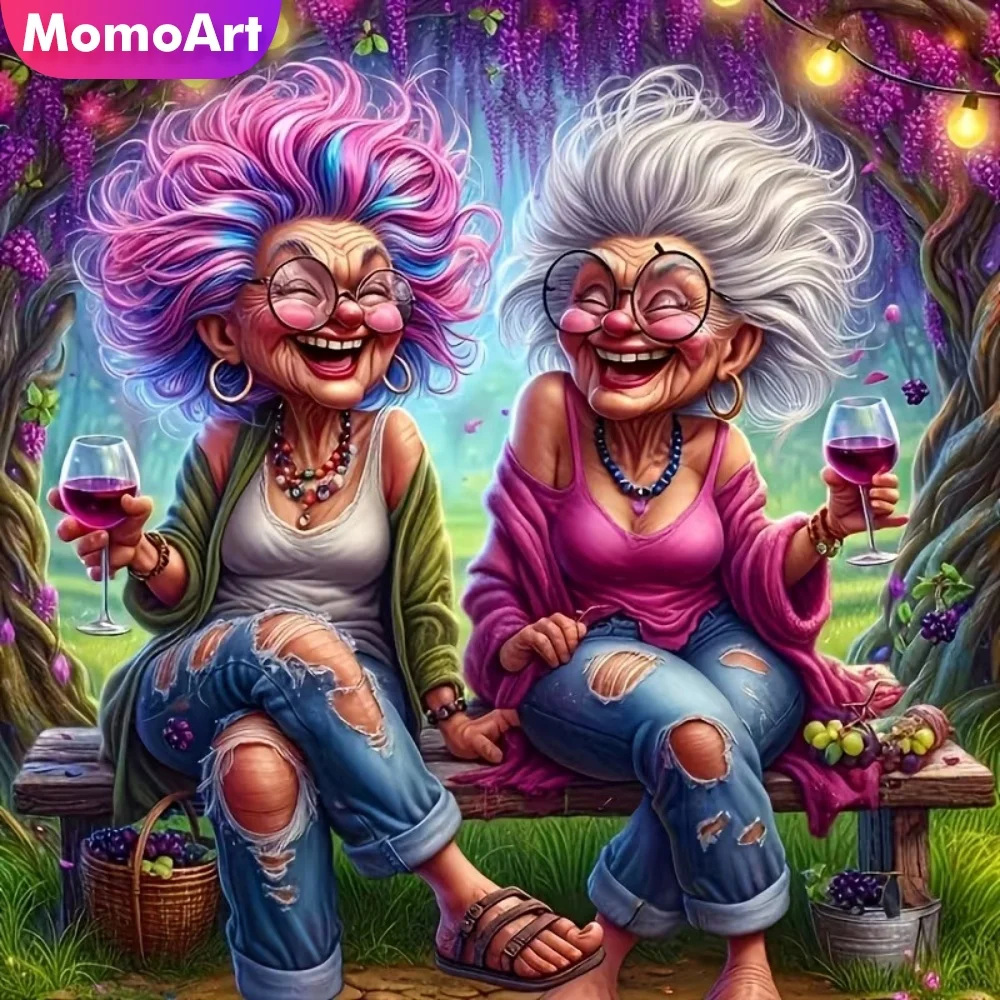 Momoart Grandmother Diamond Painting Portrait New Arrival DIY Pattern for Adults Beginners Diamond Mosaic Old Woman Unique Gift