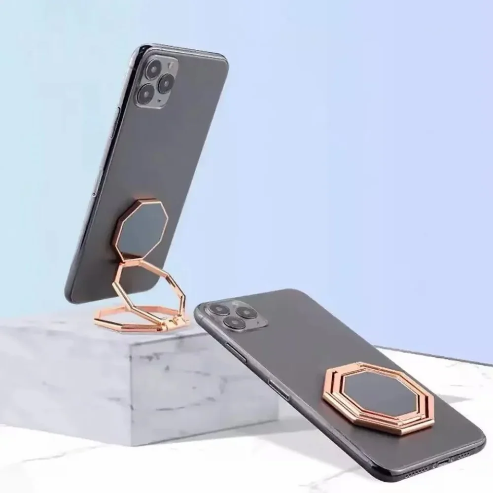Foldable Metal Phone Stand 360° Rotation Multi Angle Adjustable Desktop Lazy Phone Holder Universal Portable Smartphones Holder