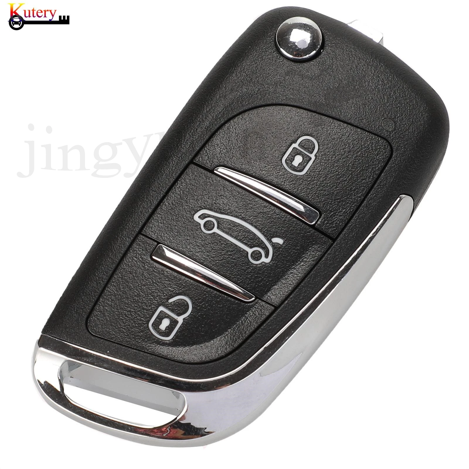 jingyuqin 3 Buttons Remote control  For SSANGYONG KEY WITH ELECTRONICS 433 MHZ Actyon Kyron Rexton Korando Uncut Blade car keys