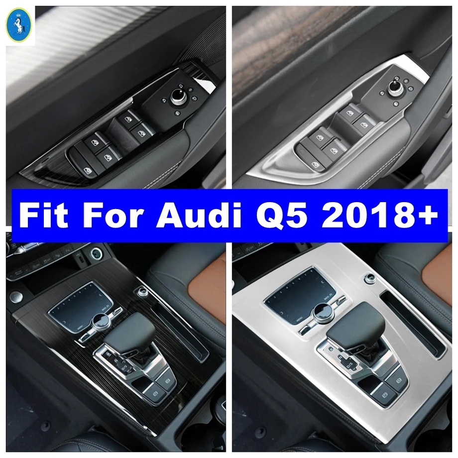 

Car Door Handle Armrest Glass Lift Button / Gear Box Shift Control Panel Cover Trim For Audi Q5 2018 - 2023 Interior Accessories