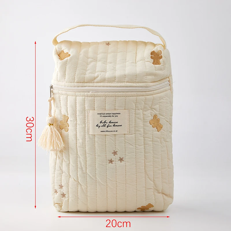 

Embroidery Portable Nappy Mommy Bag Stroller Hanging Bag Zipper Diaper Wet Bag Baby Items Storage Bag Handbags