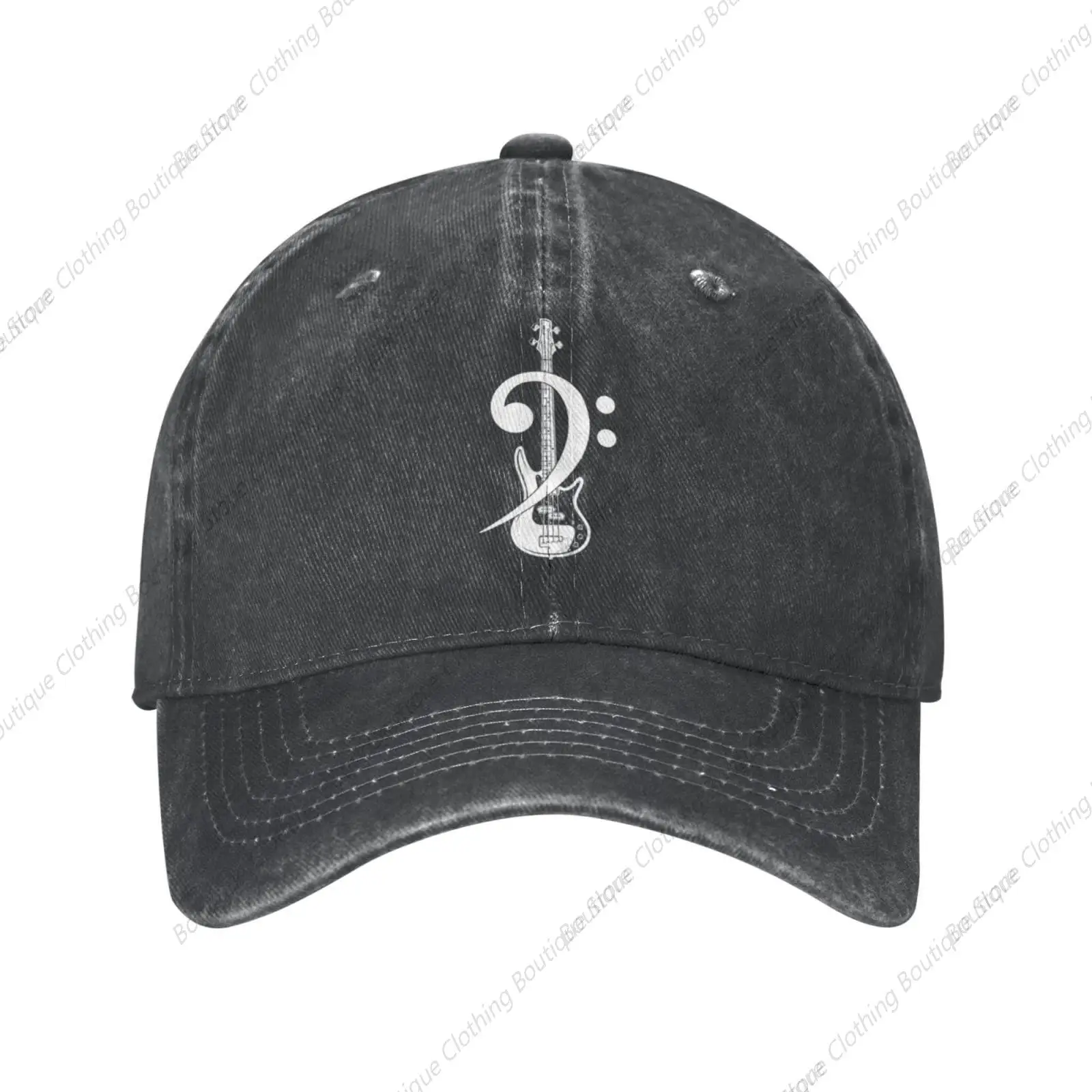 Vintage Bass Clef Bass Guitar Funny Guitar Player Gifts Cowboy Hat Hat Baseball Hats Snapback Cap Dad Hat Summer Hats Black