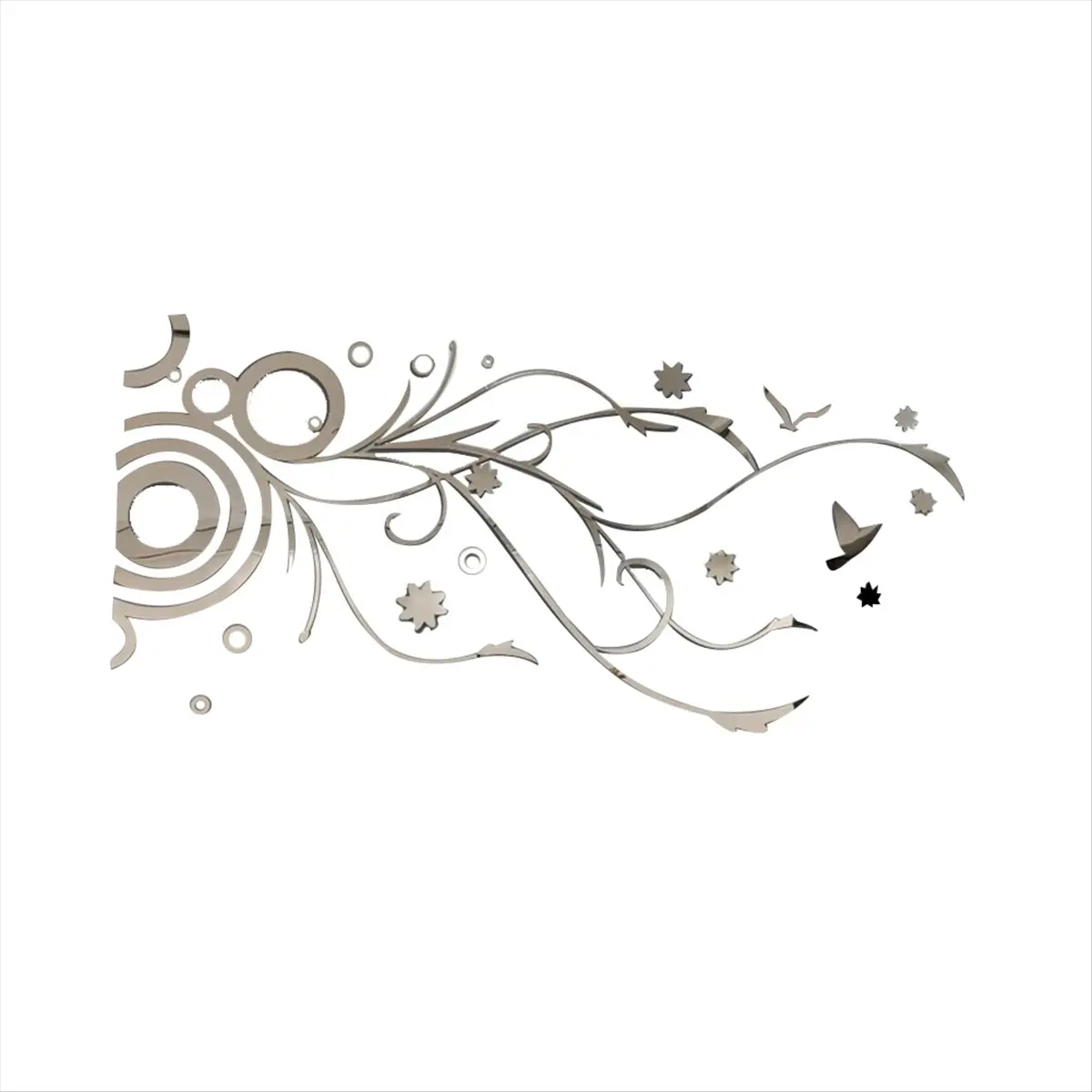 2026 Trend Wall Stickers Mirror Flower Rattan Acrylic 3D Wall Stickers Family Wall Decals Living Room Wall Decor Sticke