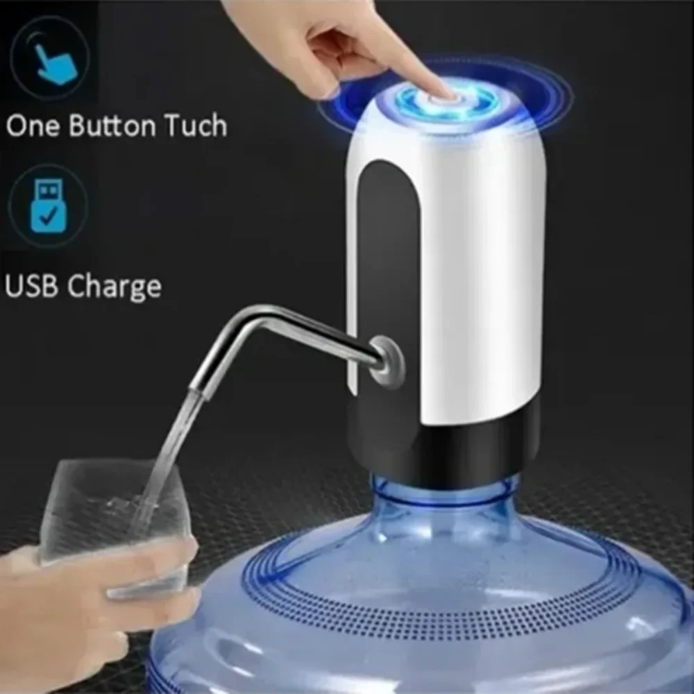 Automatic Water Bottle Pump Electric USB Charging Portable Device Wireless One Key Switch Home Gadgets for Barreled Water Drink