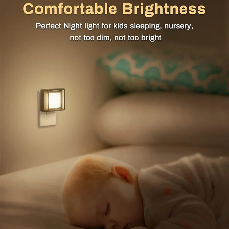 

ABJO-Wall-Mounted LED Night Light 2-Pack, Includes Dusk-To-Dawn Sensor,Dimmable Control, Nightlights European Plug