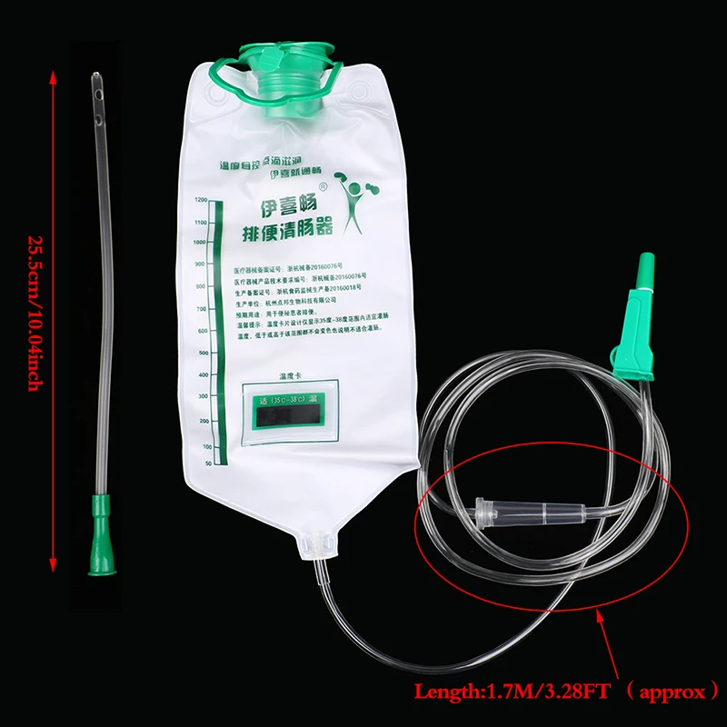 Enema Sacos de Lavagem Intestinal, Café Spa, Tubo de Colon Desintoxicação, Dispositivo de Hidroterapia, 1200ml, 10Pcs