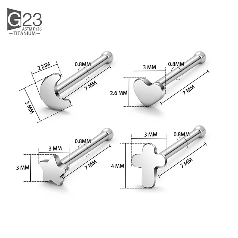 Ensemble de bijoux de piercing en titane pour l'oreille, goujons antarctiques, vis de piercing au cartilage, mode, ASTM F136, G23