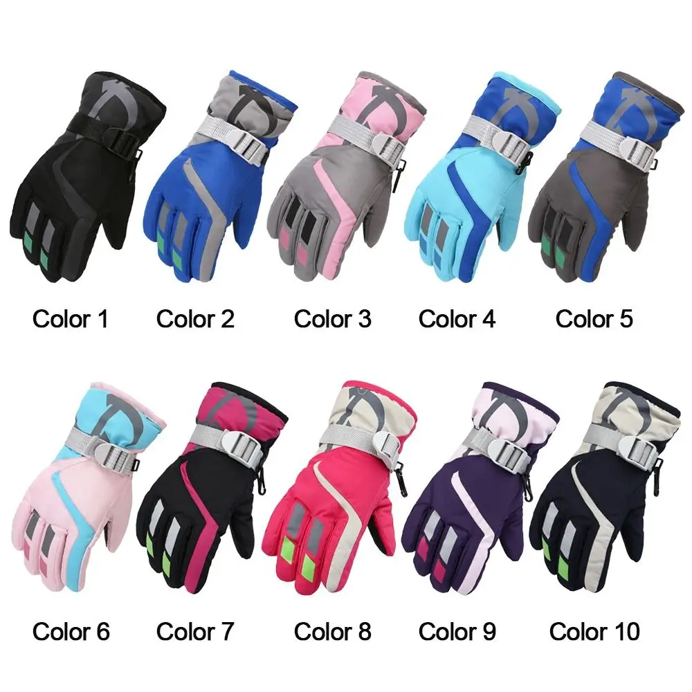 New Fashion Windproof Children Ski Gloves Non-slip Thicken Warm Mitten Waterproof Winter Warm Mountaineering