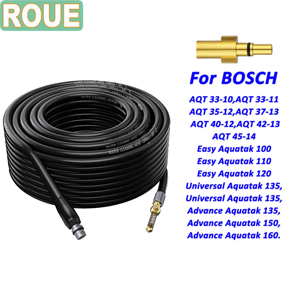 ROUE High Pressure Sewer Hose Pipe Cleaner Water Nozzle Gutter Cleaning Tool For Bosch AQT Aquatak Black Decker Pressure Washer