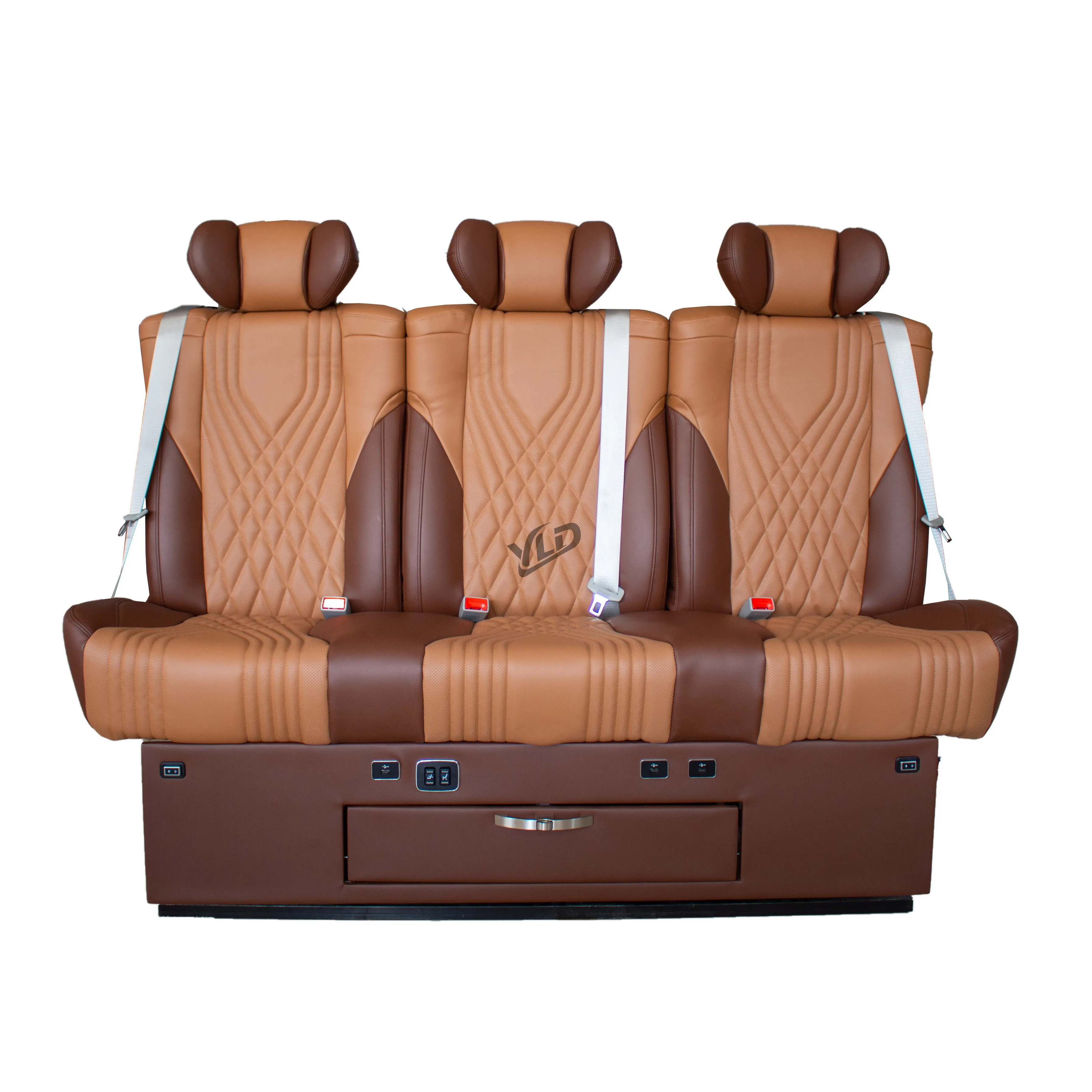 

Factory Direct High Quality Custom Three-Folding Adjustable Rear Leather Sofa Bed for RV Camper Van