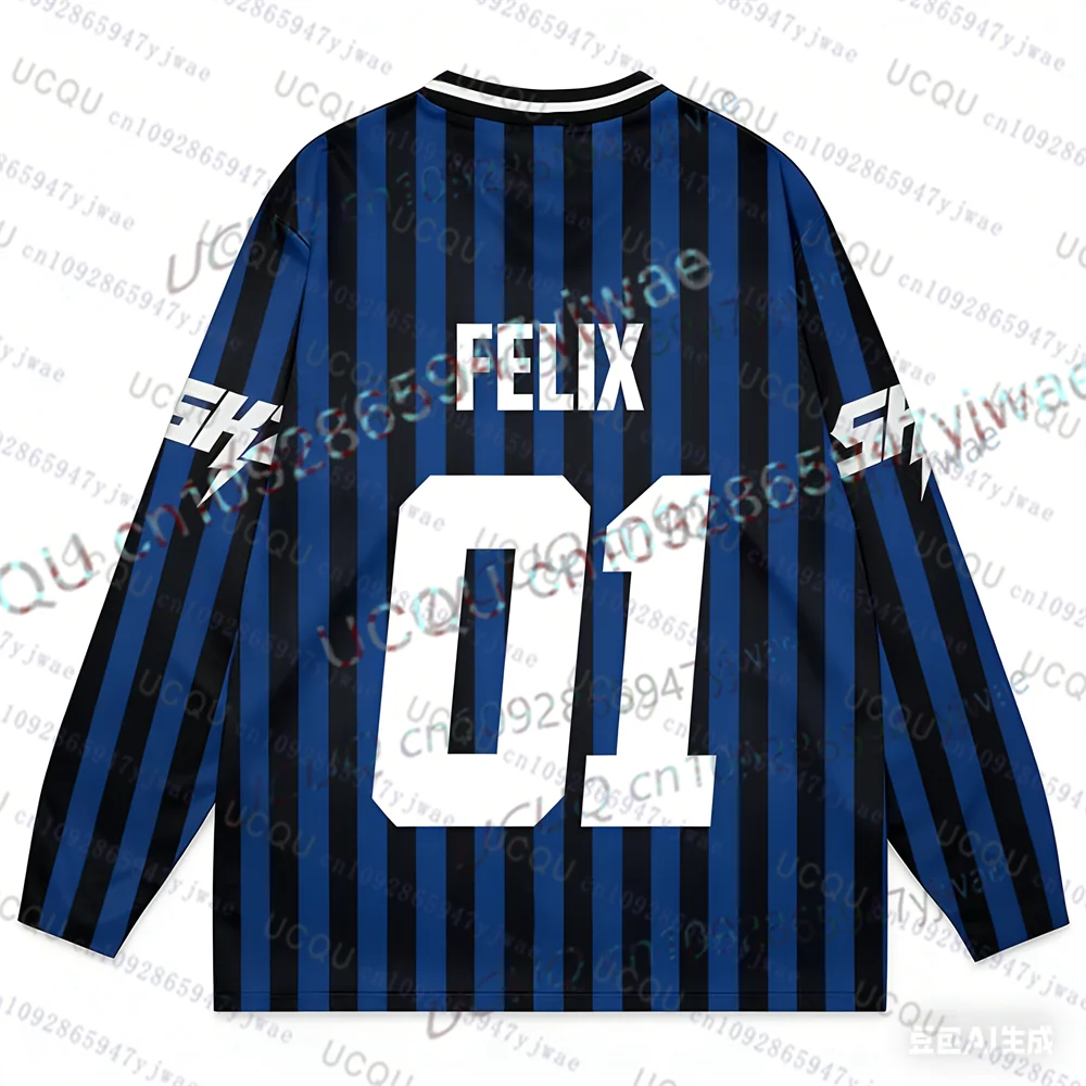 Camiseta Kpop Stay Karma para Fans del Álbum, Felix Bangchan Hyunjin, Ropa Urbana Informal, Holgada, Transpirable, de Manga Larga, para Hombre y Mujer