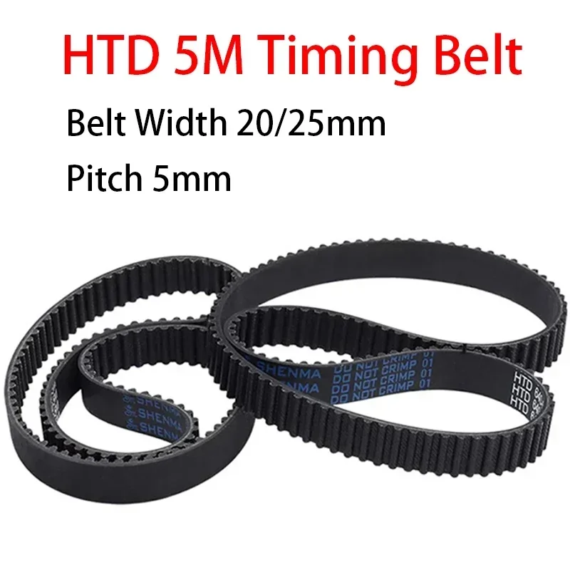 HTD 5M Rubber Closed Loop Timing Pulley Belt Width 20/25mm Length 665 670 675 680 685 690 695 700 710~960mm For CNC Step Motor