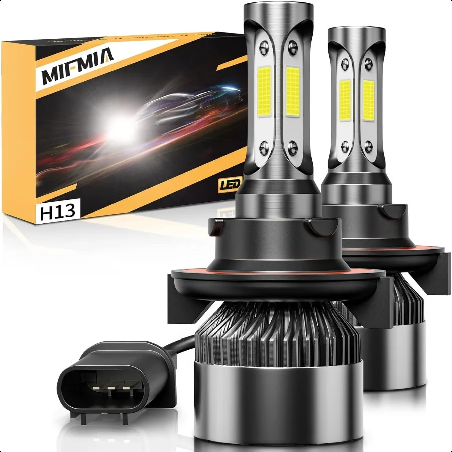 

H13 LED Bulb 40000LM 800% Brighter Backup 9008 Bulb 6000K Cool White Plug and Play IP68 Waterproof Replacement Pack of 2 Interi