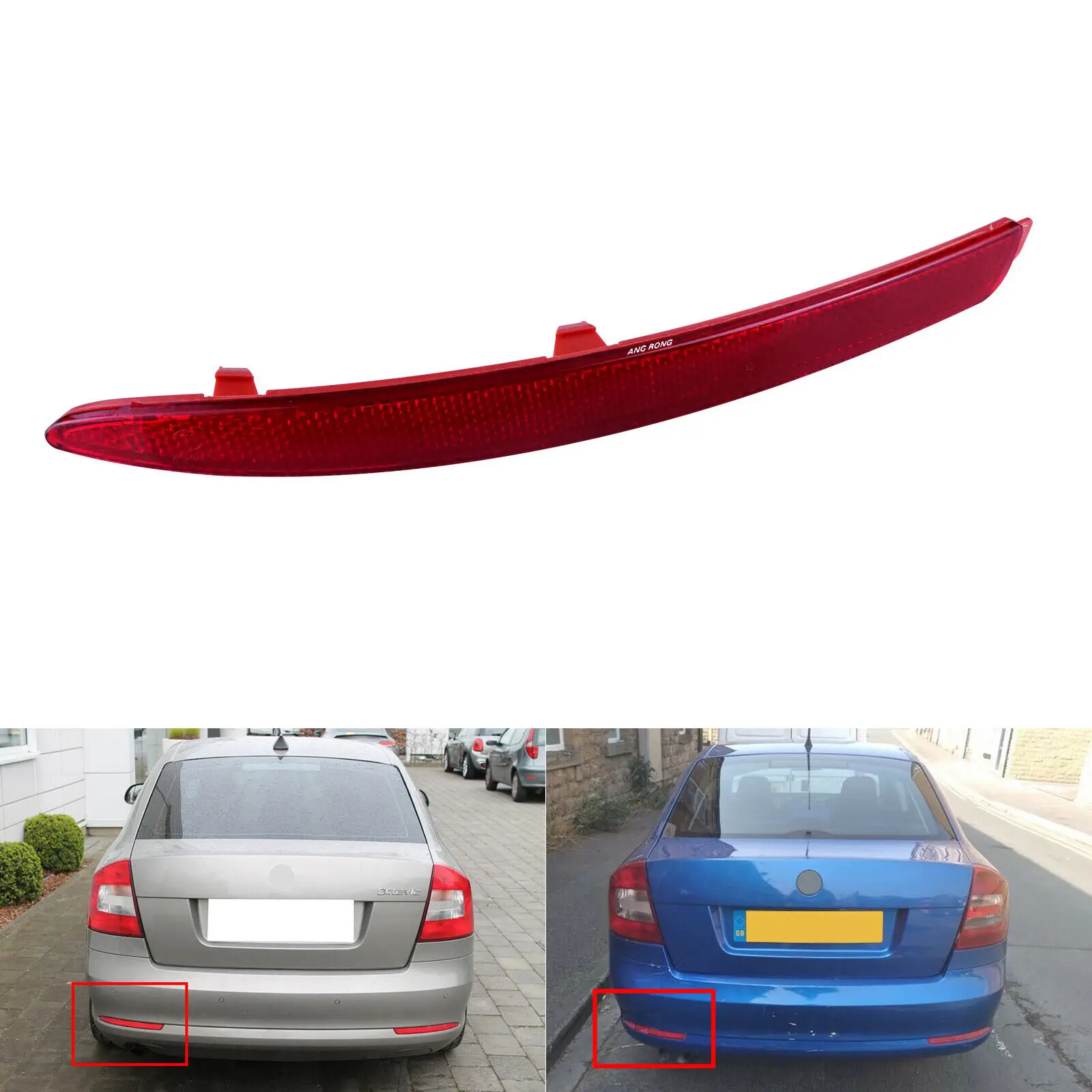 Ensemble de réflecteur de pare-chocs arrière gauche pour Skoda Octavia II 2008-13 1Z 0945105