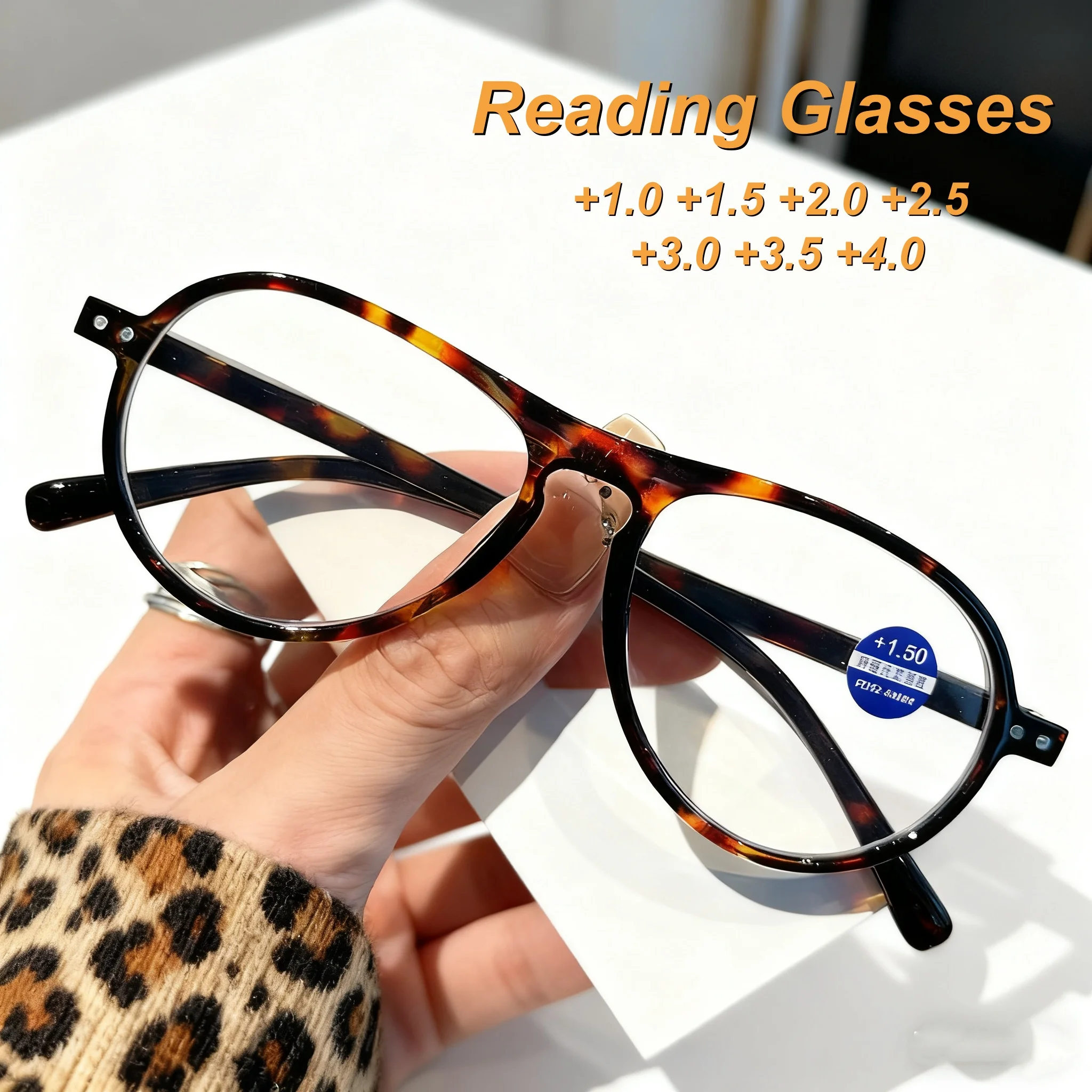 

2025 New Fashionable Toad Shaped Women's Reading Glasses Retro Neutral High Quality Color Frame Anti Blue Light Glasses