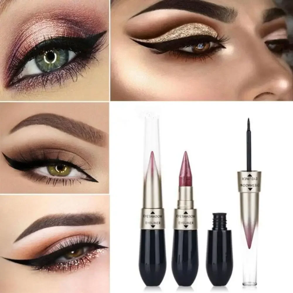 Heallor-delineador de ojos todo en uno, delineador de ojos líquido negro, maquillaje Popular de celebridades, solución de purpurina, Pluma de sombra de ojos, maquillaje Wa