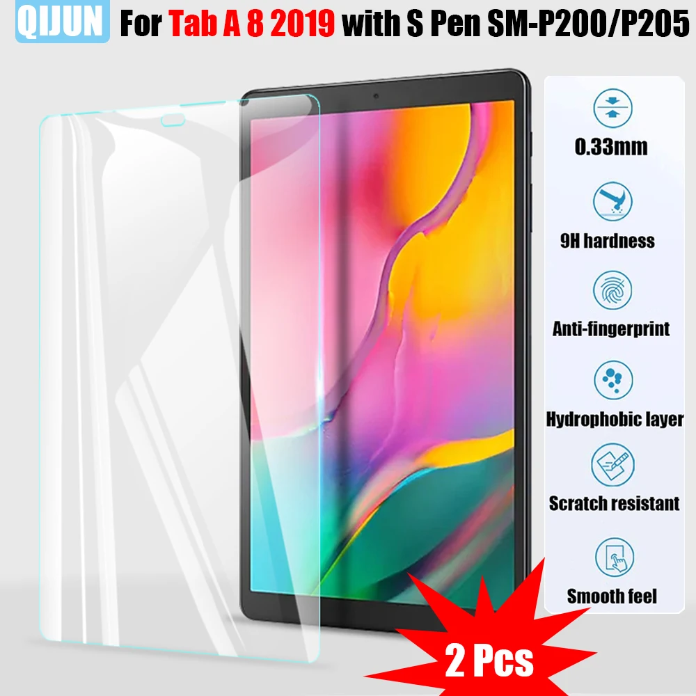 

Tablet Tempered glass film For Samsung Galaxy Tab A 8 2019 With SPen Scratch explosion Proof Anti fingerprint 2 Pcs SM-P200 P205