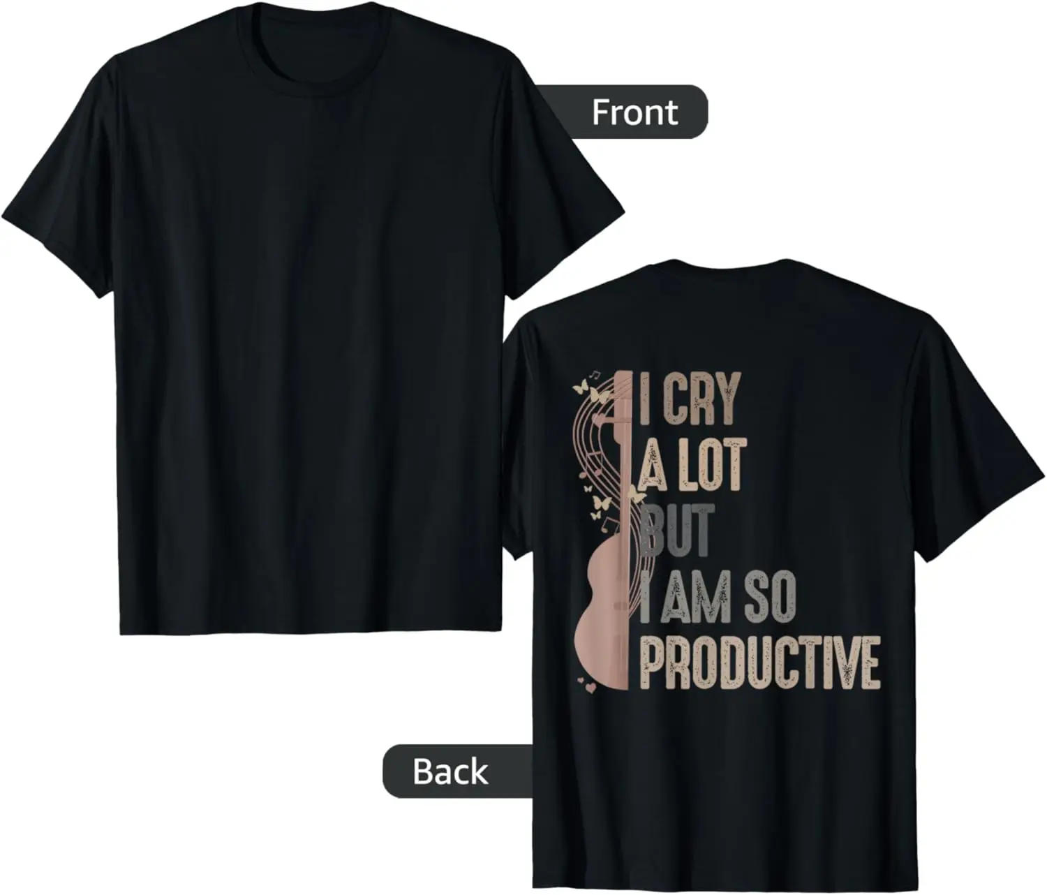 Retro I Cry A Lot But I Am So Productive Funny Trending Meme T-Shirt