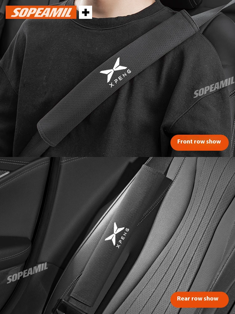 For XPENG P5 P7 G3 G6 G9 X9 N5 F57 BETA Car Safety Belt Cover Suede Seat belt shoulder protector shoulder pad Auto Accessories