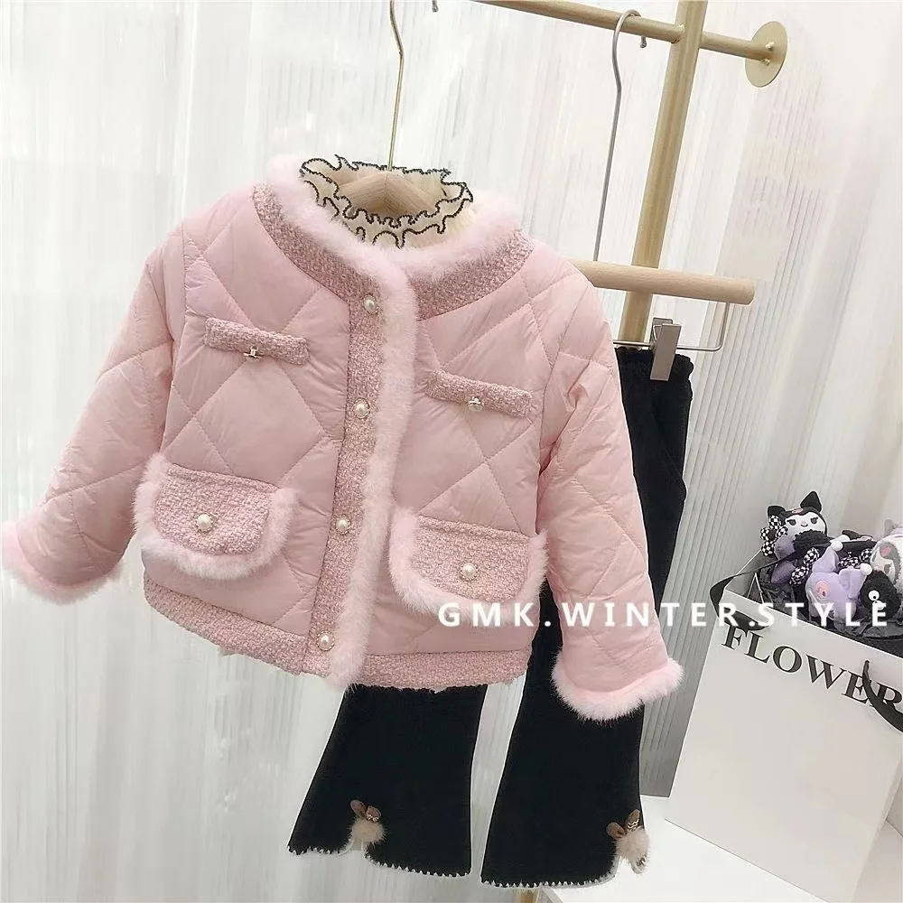 Childrens Winter Girls Jacket Thick Cotton Warm Kids Girls Jacket Toddler Girls Jacket