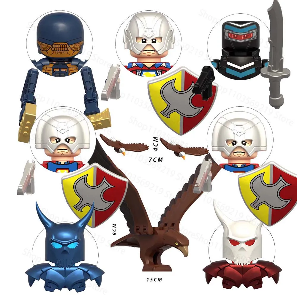 Juego de 8 Bloques de Construcción Peacemaker, Mini Figuras de Acción, Accesorios de Colección, Adornos, Juguetes, Regalos